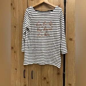 Old Navy Striped‎ Black and White Women's Top Large